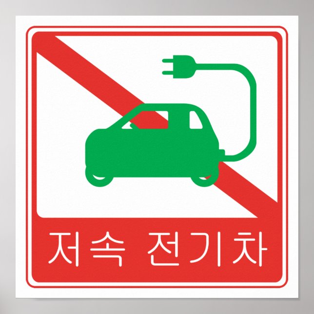NO Thoroughfare for NEVs Korean Traffic Sign (Front)