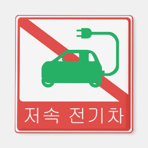 NO Thoroughfare for NEVs Korean Traffic Sign Magnet