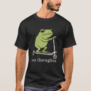 No Thoughts Frog Scooter Funny Meme T-Shirt