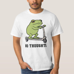 No Thoughts Frog Scooter Funny Meme T-Shirt