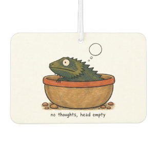 No Thoughts Head Empty Bearded Dragon Art Car Air Freshener