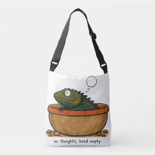 No Thoughts Head Empty Bearded Dragon Art Crossbody Bag