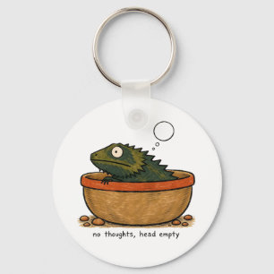 No Thoughts Head Empty Bearded Dragon Art Key Ring