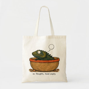 No Thoughts Head Empty Bearded Dragon Art Tote Bag