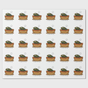 No Thoughts Head Empty Bearded Dragon Art Wrapping Paper