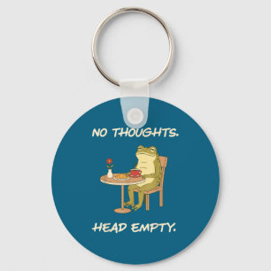 No Thoughts Head Empty Frog Funny Gen Z Meme Brain Key Ring