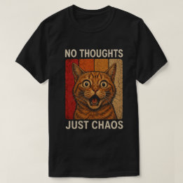 No Thoughts Just Chaos Orange Cat Meme Design T-Shirt
