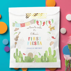 No time to siesta fiesta mexican first birthday favour bag