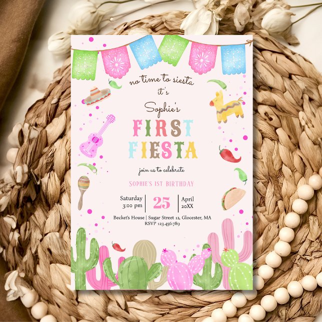 No time to siesta fiesta mexican first birthday invitation (Creator Uploaded)