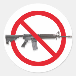 No To Assault Weapons - Gun Control Sticker