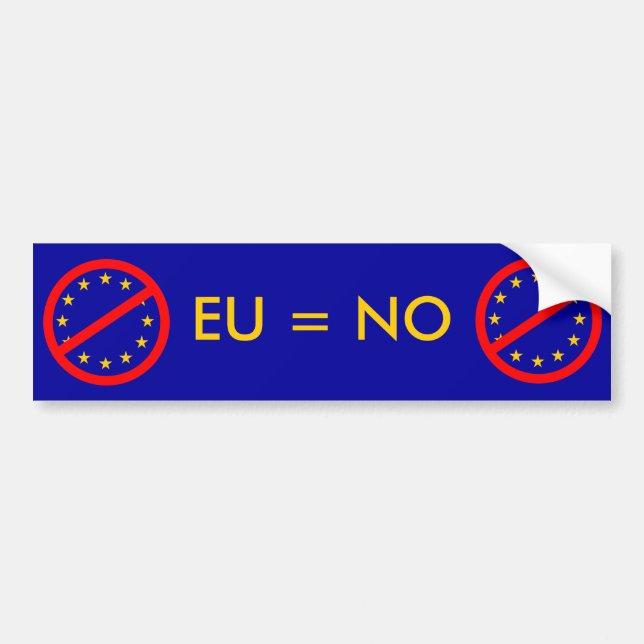 No to the EU Bumper Sticker (Front)