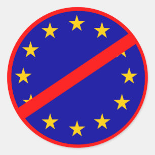 No to the EU Classic Round Sticker