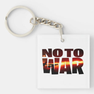 No To War T-Shirt Key Ring
