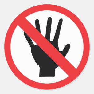 no touching icon classic round sticker