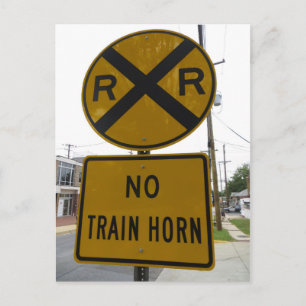 No Train Horn Sign Postcard