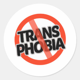 No Transphobia Classic Round Sticker