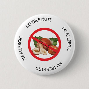 No Tree Nuts Allergy Alert Button