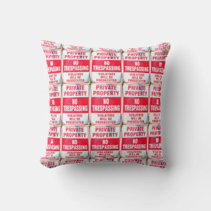 no trespassing pillow