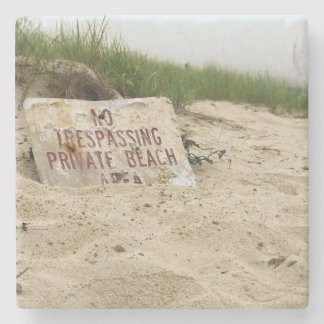 No Trespassing: Private Beach Vibes Stone Coaster