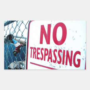 No Trespassing Rectangular Sticker