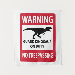 No Trespassing (T-Rex) Sign Tapestry
