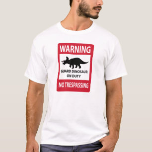 No Trespassing (Triceratops) Sign T-Shirt