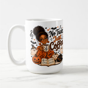 No Tricks Just Coffee Halloween Music Teacher Mug 