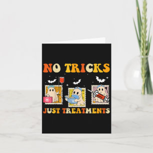 No Tricks Just S Funny Halloween Ghost Nursing  Card
