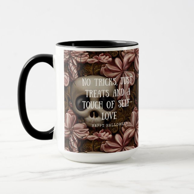 No Tricks, Just Treats and Self-Love Mug (Left)