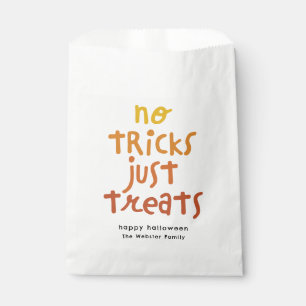No tricks just treats cute fun Halloween party Favour Bag