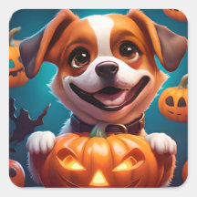 NO Tricks JUST Treats Cute Halloween Puppy OWN ART