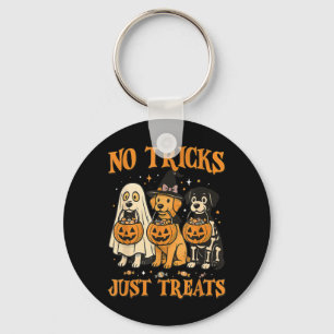 No Tricks Just Treats Funny Halloween Dog Key Ring