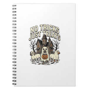 No Tricks Just Treats Halloween Dachshund Ghost De Notebook