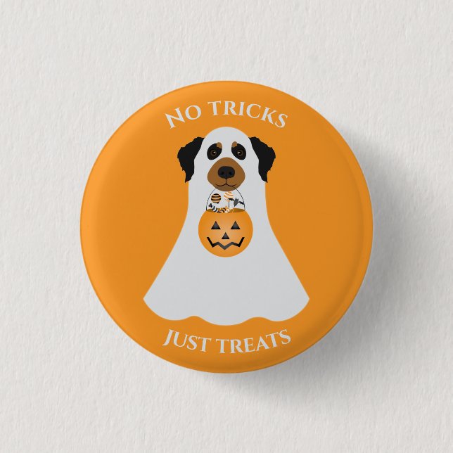 No Tricks Just Treats Halloween Dog 3 Cm Round Badge (Front)
