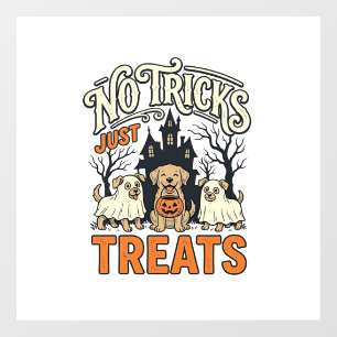 No Tricks Just Treats Halloween Dog Ghost Shirt_1