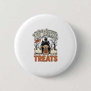 No Tricks Just Treats Halloween Dog Ghost Shirt_1 6 Cm Round Badge