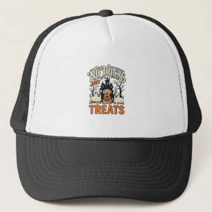 No Tricks Just Treats Halloween Dog Ghost Shirt_1 Trucker Hat