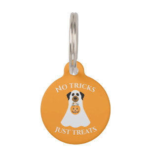 No Tricks Just Treats Halloween Dog Pet Tag