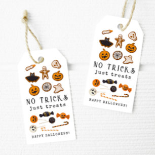 No tricks just treats Halloween gift tags