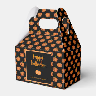 No tricks just treats Halloween orange pumpkins Favour Box