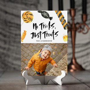 No Tricks Just Treats Halloween Photo Card