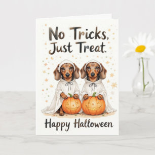 No Tricks Just Treats Halloween Sweet Pup Duo Card