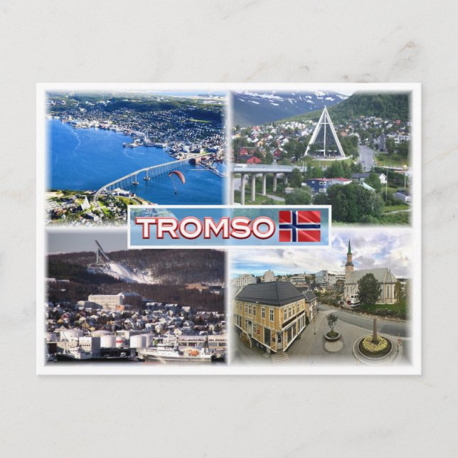 NO Tromso - Aerial View - Artic Cathedral Postcard (Front)