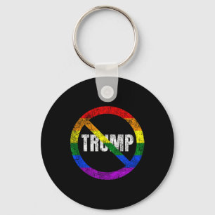 No Trump Anti Trump Rainbow Flag Gay Pride Key Ring