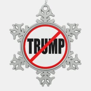 "NO TRUMP" SNOWFLAKE PEWTER CHRISTMAS ORNAMENT
