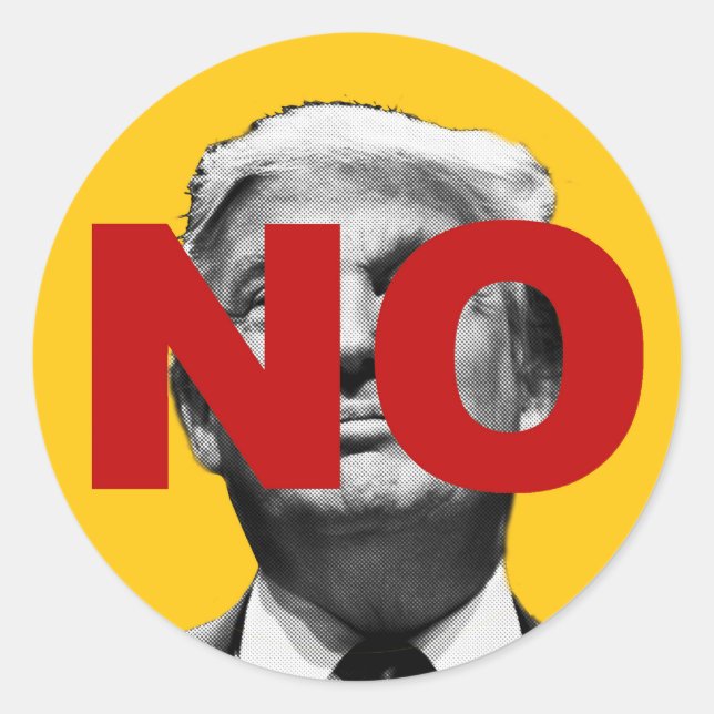 No Trump (Yellow and Red) Classic Round Sticker (Front)