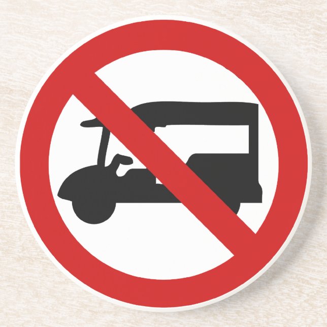 NO Tuk-Tuk TAXI ⚠ Thai Road Sign ⚠ Coaster (Front)