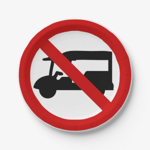 NO Tuk-Tuk TAXI ⚠ Thai Road Sign ⚠ Paper Plate