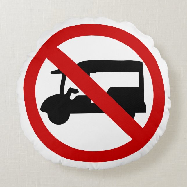 NO Tuk-Tuk TAXI ⚠ Thai Road Sign ⚠ Round Cushion (Front)