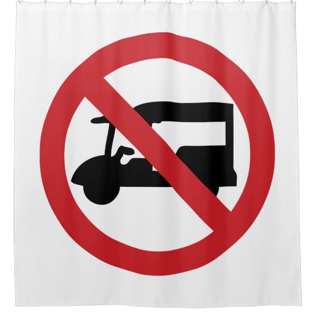 NO Tuk-Tuk TAXI ⚠ Thai Road Sign ⚠ Shower Curtain (Front)